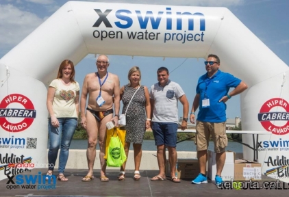 Pedro Bago Campió (+60 anys) de la swim marathon Ultraebre