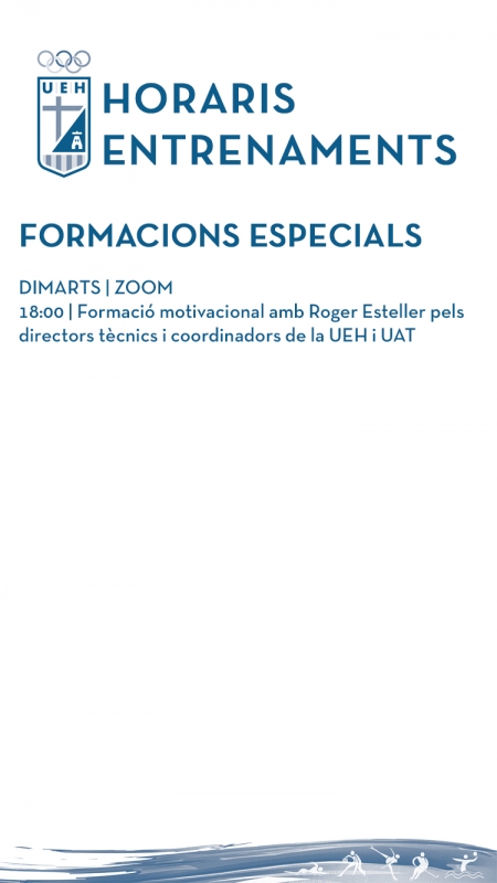HORARIS ENTRENAMENTS UEH