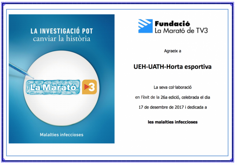 Agraïment de La Marató de TV3