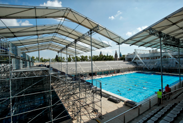 Roda de premsa a les Piscines Picornell a 5 dies del WP2018BCN