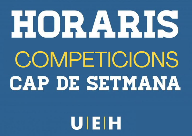 HORARIS DE LES COMPETICIONS DESTACADES DEL CAP DE SETMANA