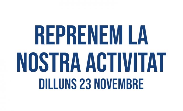 Reprenem la nostra activitat