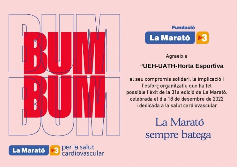 La nostra participació a la Marató de TV3