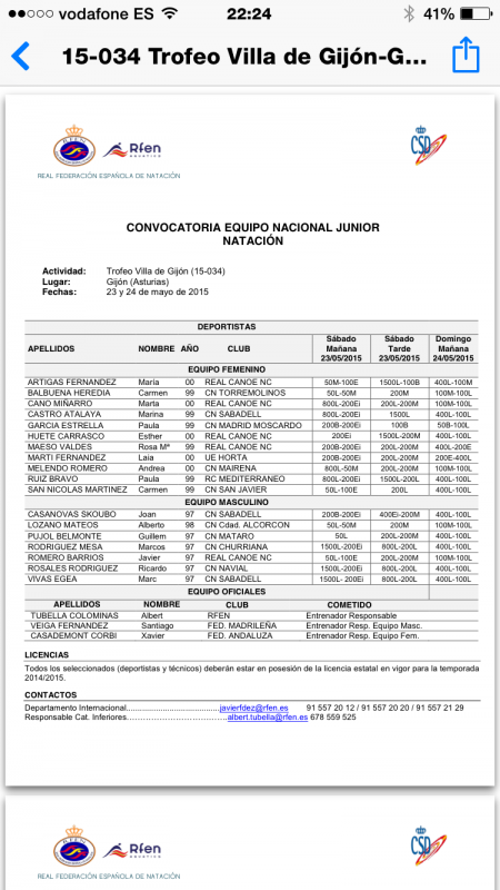 Laia Martí a Gijón amb la selecció espanyola júnior