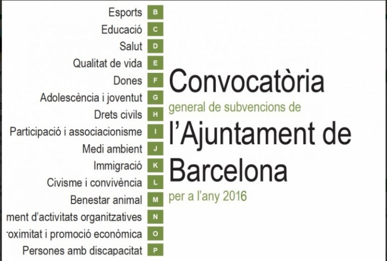 Subvencions esportives extraescolars de l’Ajuntament de Barcelona pel curs 2015-2016
