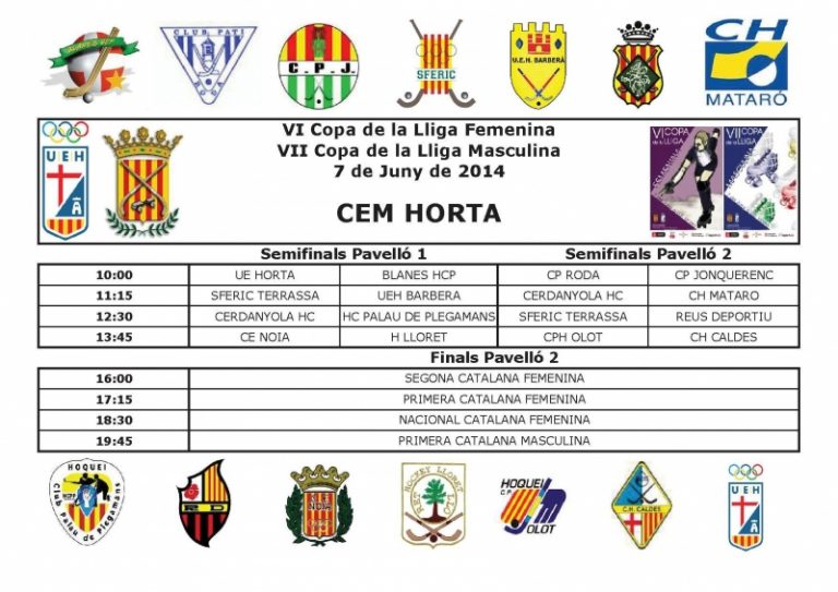 AQUEST DISSABTE, 7 DE JUNY, EL MILLOR HOQUEI AQUÍ, A L’HORTA!!!