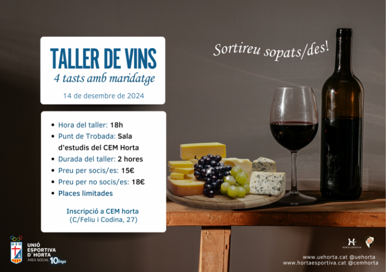 Taller cultural desembre de l’Àrea Social: Taller de vins