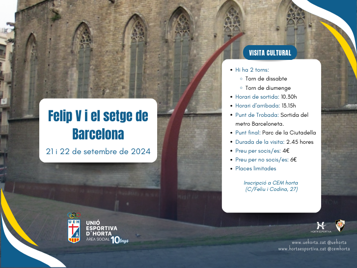 Sortida cultural de setembre de l’Àrea Social, Felip V i el setge de Barcelona