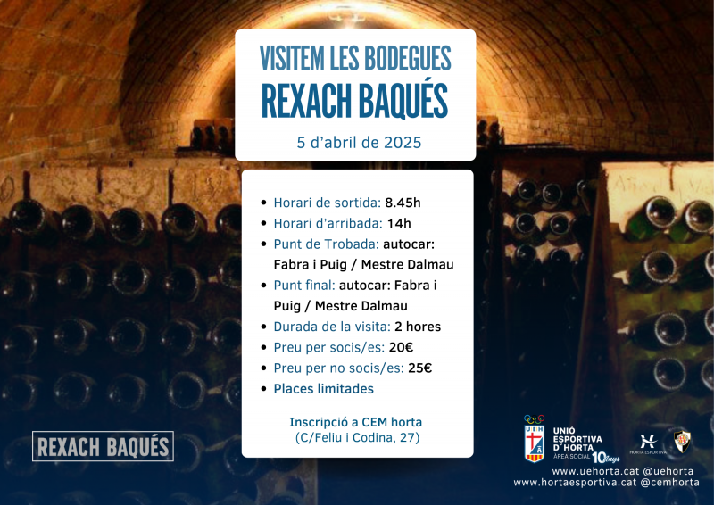 Visita cultural de l’Àrea Social: Bodegues Rexach Baqués