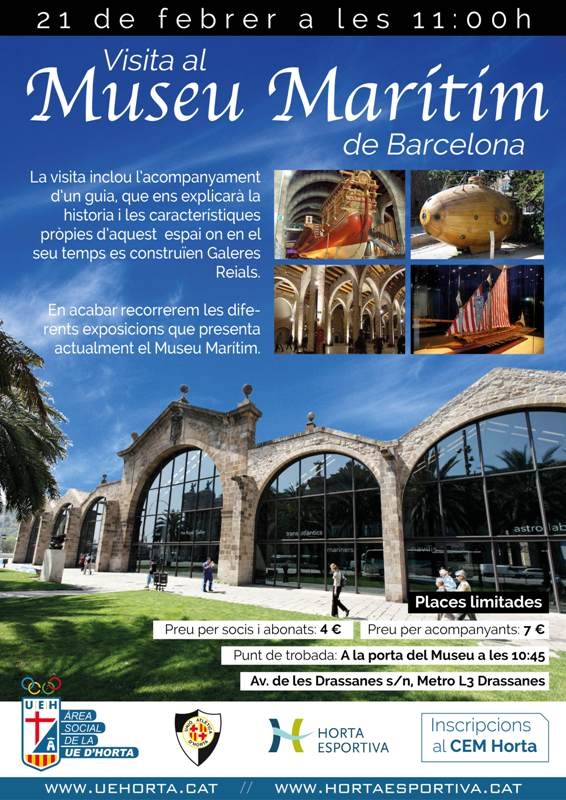 El 21 de febrer visitem el Museu Marítim de Barcelona