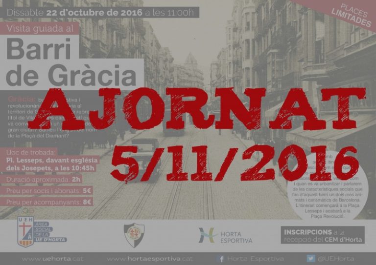 Ajornada la visita guiada al Barri de Gràcia