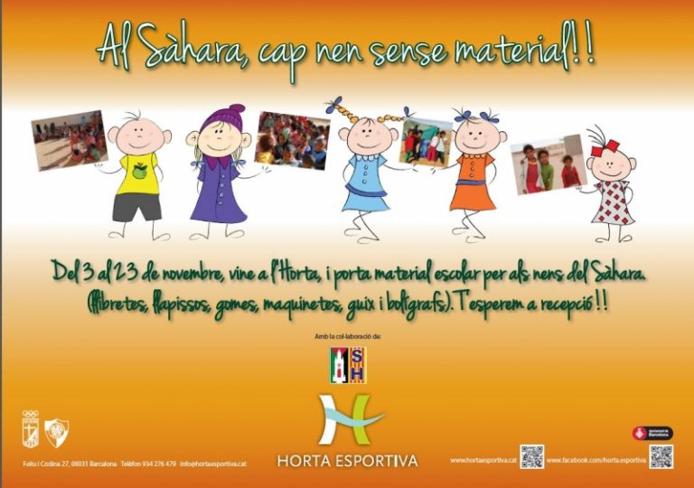 Iniciem la recollida de material escolar per a l’Associació de Nens del Sàhara