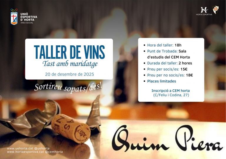 Visita cultural de l’Àrea Social: Taller de vins